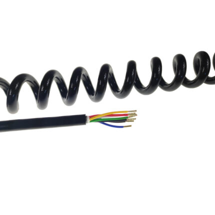 Przewód spiralny 400cm 7-żyłowy 6x0,75+1mm² TPU czarny ISO - obrazek 3