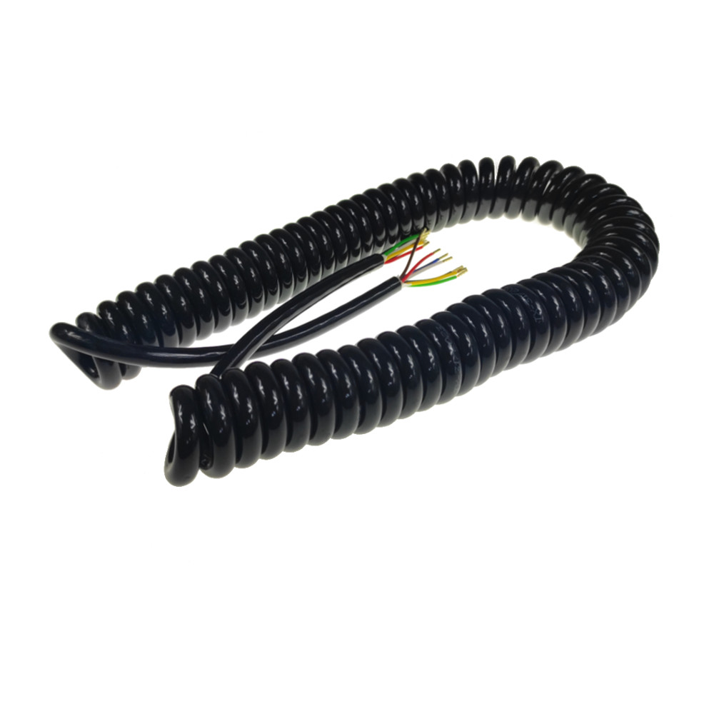 www_600-7-001 Przewód spiralny 600cm 7-żyłowy 6x0,75+1mm² TPU czarny ISO - obrazek 1